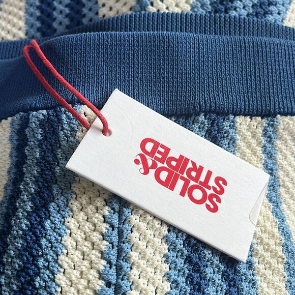 Solid & Striped The Charlie Cover Up Set/top and bottom/ in Marina Blue Stripe - Picture 5 of 5